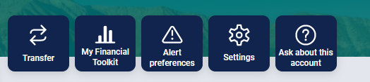 menu button options on online banking
