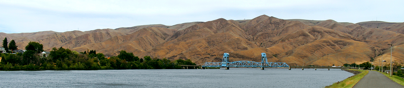 Blue bridge in Clarkston, WA.